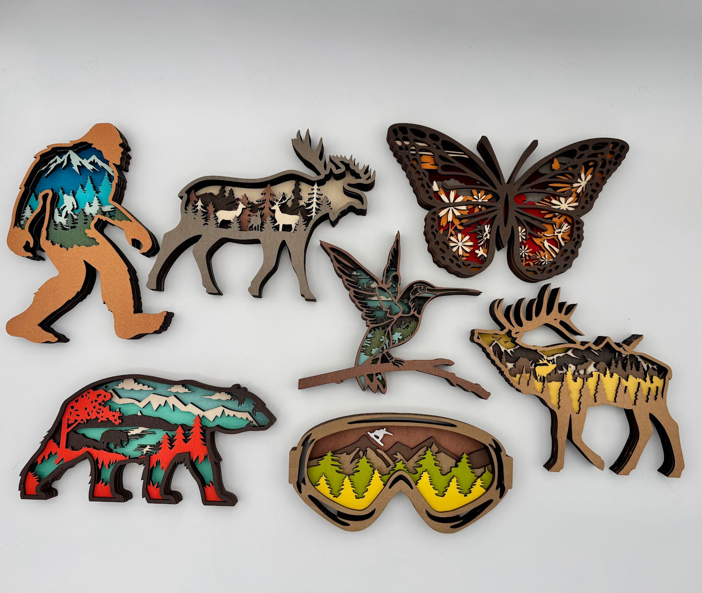 Medium Layered Wood Art Wholesale